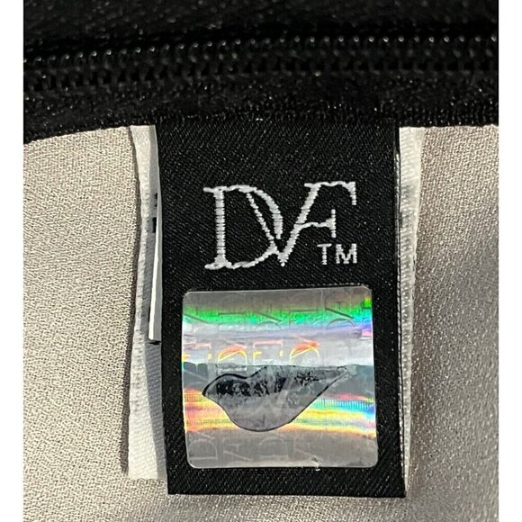 Diane Von Furstenberg DVF Black Tan Lace Lamb Leather Trim Pencil Skirt - Picture 10 of 11